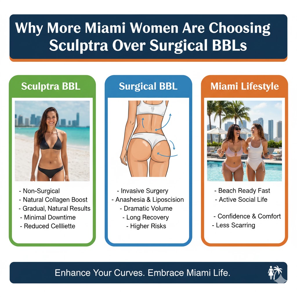 Why More Miami Women Are Choosing Sculptra Over Surgical BBLs